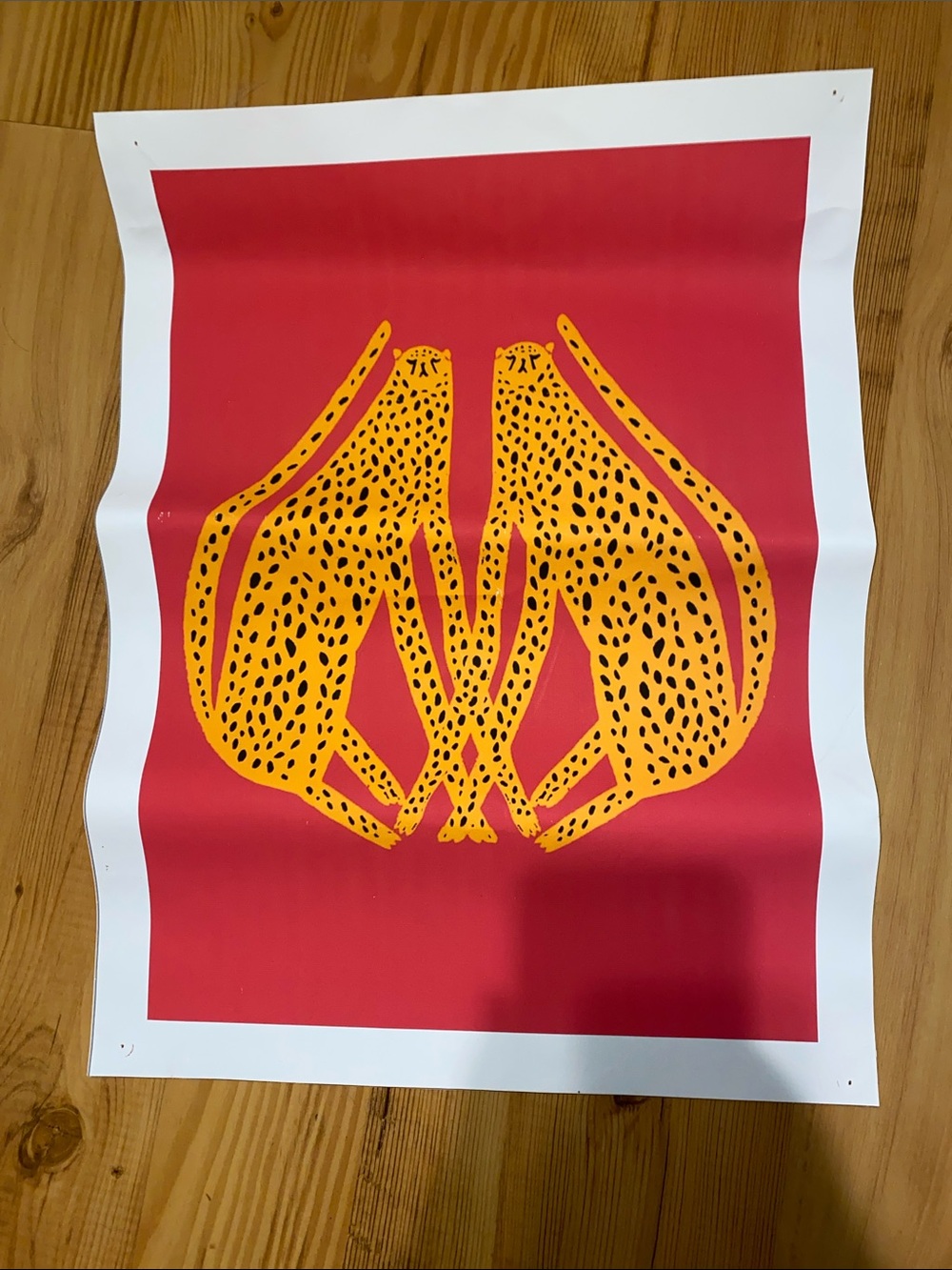 Vibrant Pink and Yellow Cheetah Art Poster - Modern Home Wall Decor